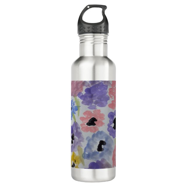 Sommerliche Wildblumen Edelstahlflasche (Vorderseite)