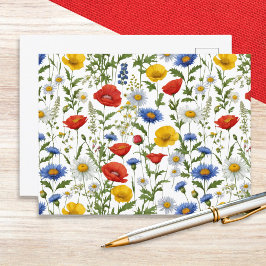 Sommerliche Wildblumen farbenfroh Postkarte