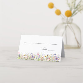 Sommerliche Wildblumen Hochzeit Platzkarte