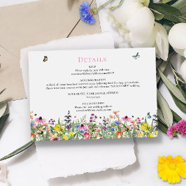 Sommerliche Wildblumen - Hochzeitdetails Begleitkarte