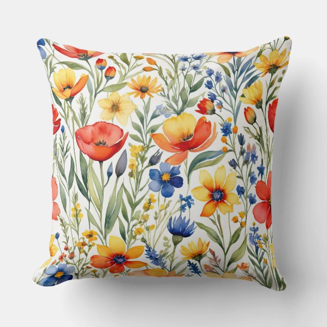 Sommerliche Wildblumen Kissen (Vorderseite)