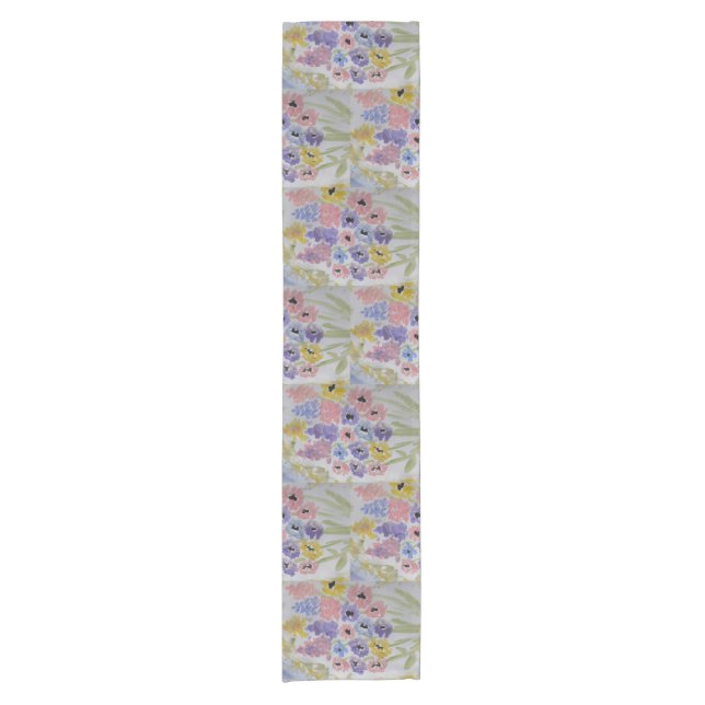 Sommerliche Wildblumen Kurzer Tischläufer (Vorderseite)