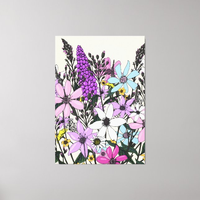 Sommerliche Wildblumen Leinwanddruck (Vorderseite)
