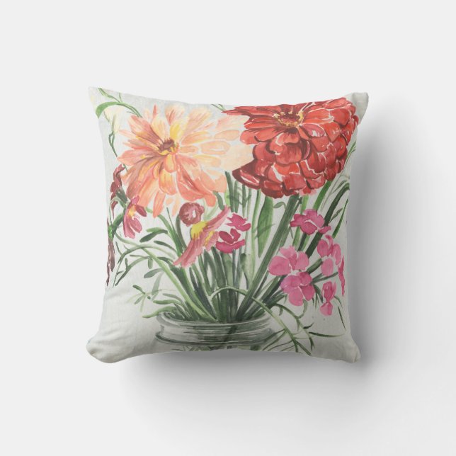 Sommerliche Wildblumen - Pinks und Reds Kissen (Vorderseite)
