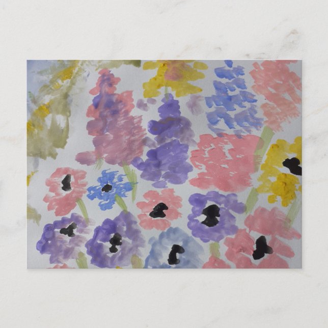 Sommerliche Wildblumen Postkarte (Vorderseite)