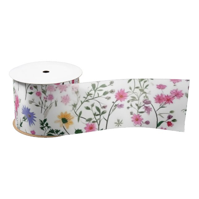 Sommerliche Wildblumen Satinband (Spule)