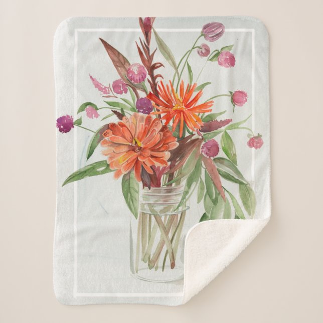 Sommerliche Wildblumen Sherpadecke (Vorderseite)