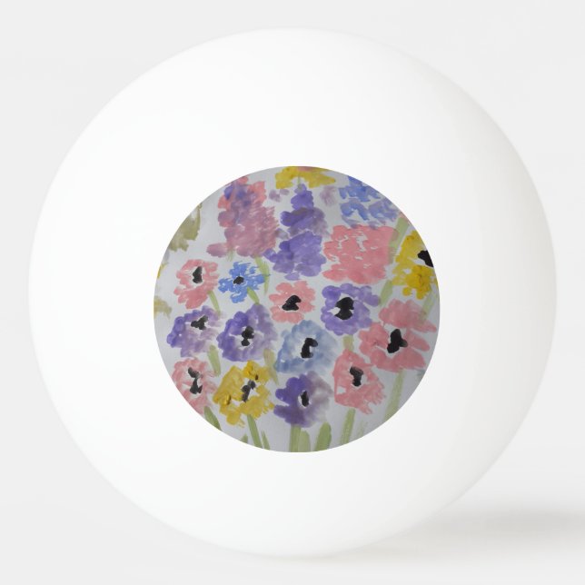 Sommerliche Wildblumen Tischtennisball (Rückseite)