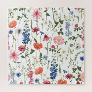 Sommerliche Wildblumen, wasserfarbenes nahtloses M