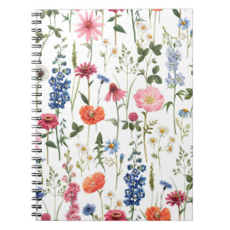 Sommerliche Wildblumen, wasserfarbenes nahtloses M Notizblock