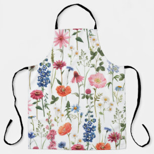 Sommerliche Wildblumen, wasserfarbenes nahtloses M Schürze