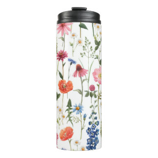 Sommerliche Wildblumen, wasserfarbenes nahtloses M Thermosbecher