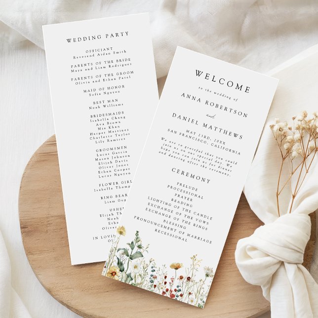 Sommerliche Wildblumenfeld-Hochzeit Programm (Von Creator hochgeladen)