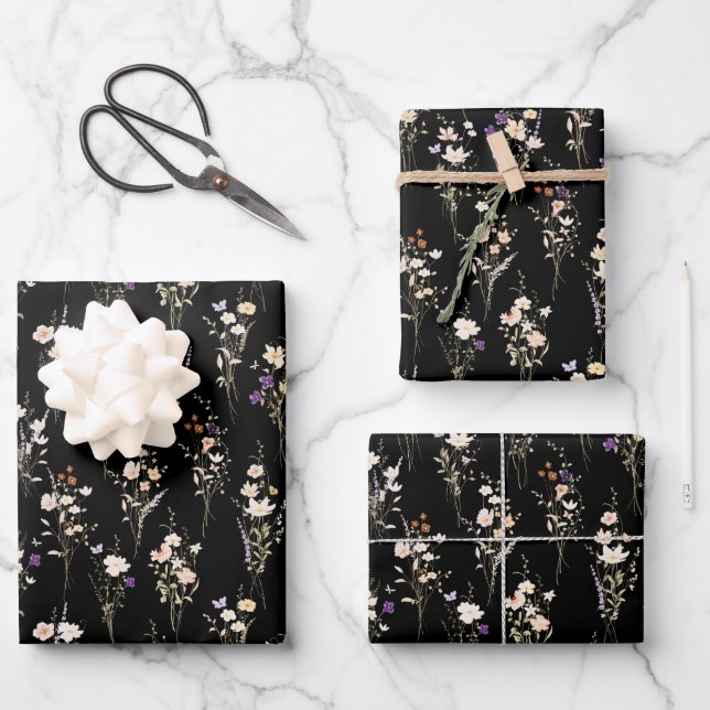 Sommerliche Wildblumensträuße Geschenkpapier Set (Vorderseite)