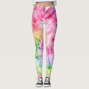 Sommerliche Wirbel: Pastellfarbene Krawatte-Muster Leggings