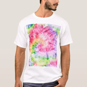 Sommerliche Wirbel: Pastellfarbene Krawatte-Muster T-Shirt