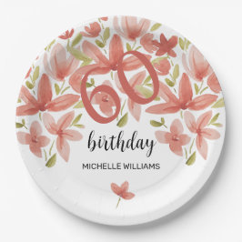 Sommerlicher Garten Wasserfarbe Pappteller