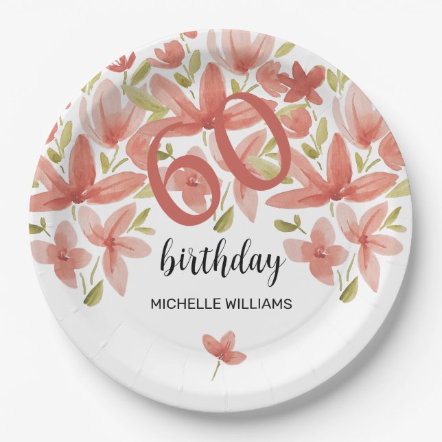 Sommerlicher Garten Wasserfarbe Pappteller (Vorderseite)