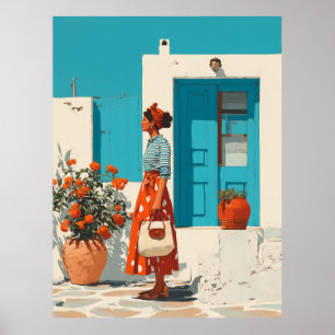 Sommerlicher Spaziergang durch das Mittelmeer Poster