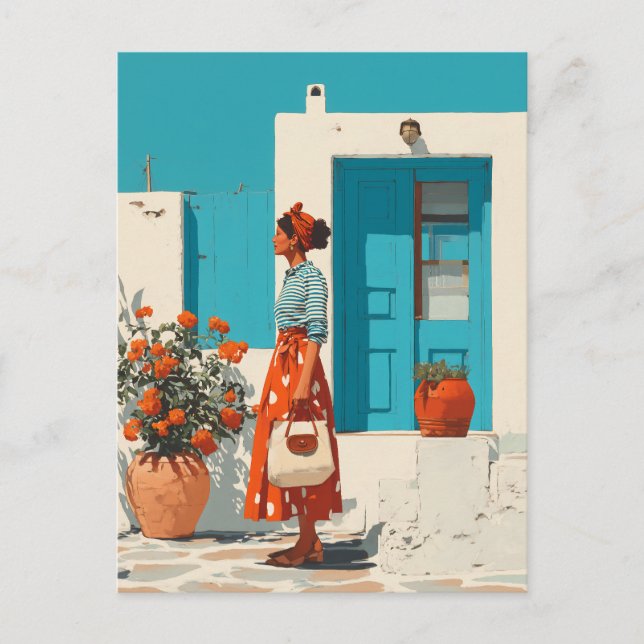 Sommerlicher Spaziergang durch das Mittelmeer Postkarte (Vorderseite)
