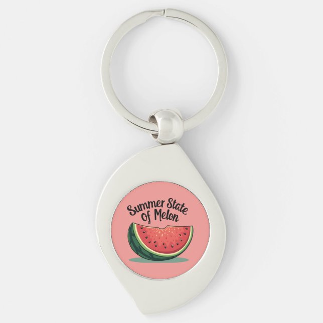Sommerlicher Staat von Melon Retro Schlüsselanhänger (Vorderseite)