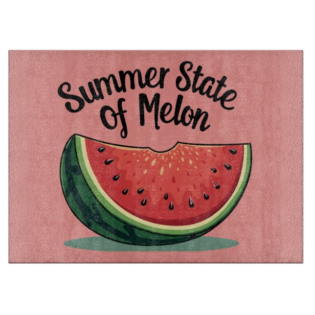 Sommerlicher Staat von Melon Retro Schneidebrett (Vorderseite)