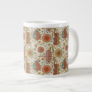 Sommerliches Blumenmuster aus Blättern Jumbo-Tasse