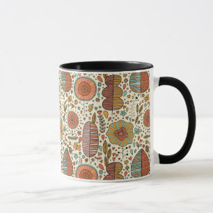 Sommerliches Blumenmuster aus Blättern Tasse