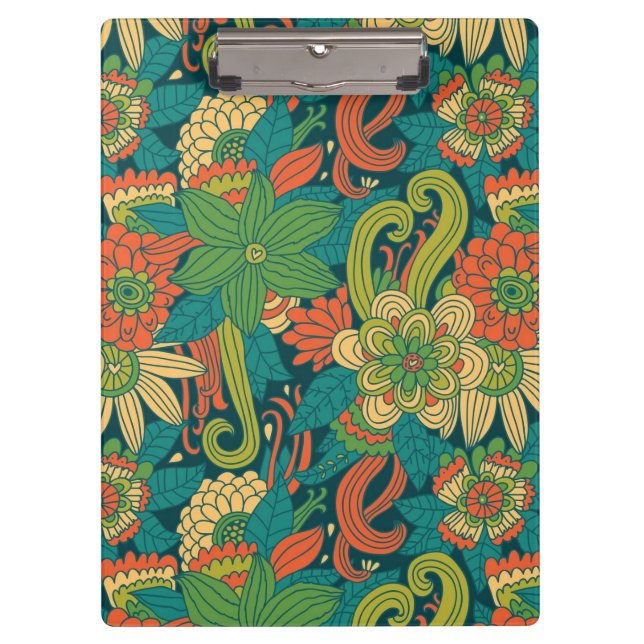 Sommerliches Blumenmuster Klemmbrett (Vorderseite)