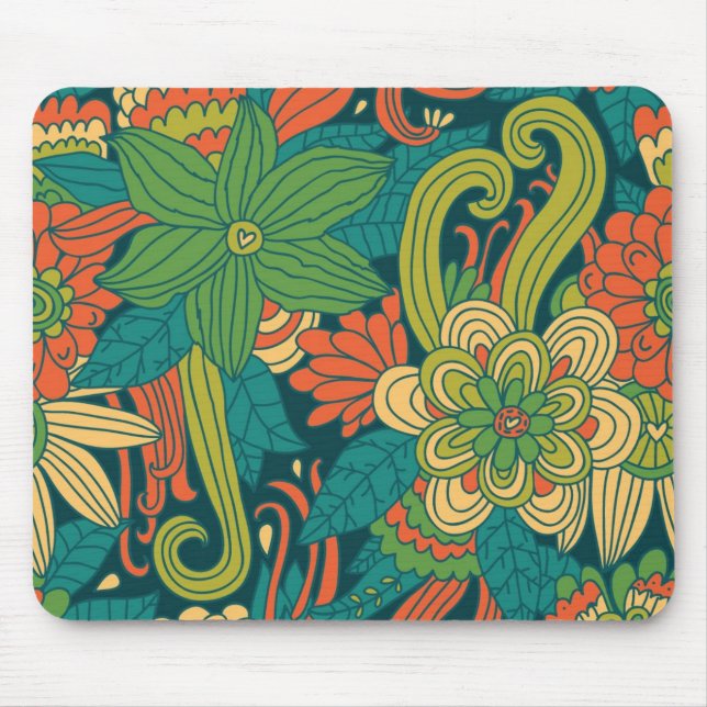 Sommerliches Blumenmuster Mousepad (Vorne)