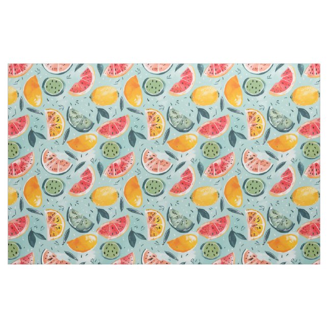 Sommerliches Fruchtmuster | Nahtloses Wassermelone Stoff (Yard (91,4 cm))