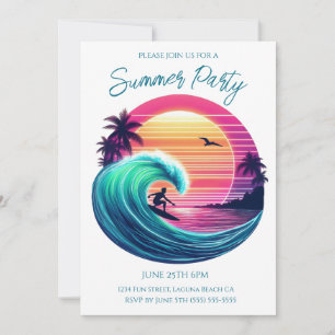 Sommerliches Party - Abenteuer bei Sonnenuntergang Einladung