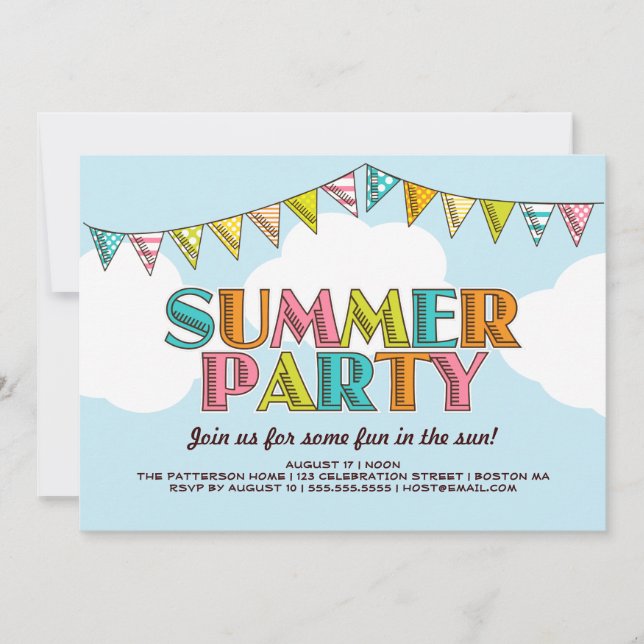 Sommerliches Party Erfrischung in der Sonne Einladung (Vorderseite)
