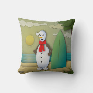 Sommerliches Schneemannskissen Kissen