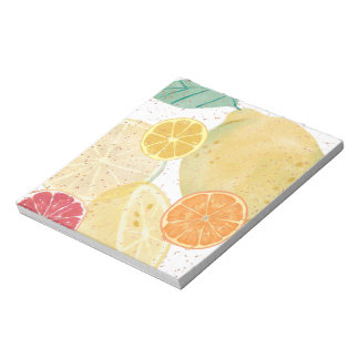 Sommerliches Zitrus-Limonen-Orangen- und Grapefrui Notizblock