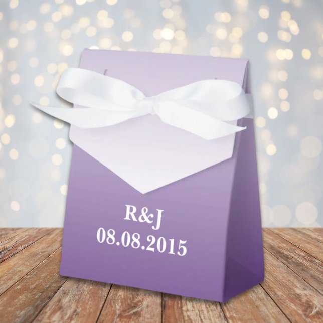 Sommerlila ombre lila Hochzeit Geschenkschachtel (summer lilac ombre purple wedding favor boxes)