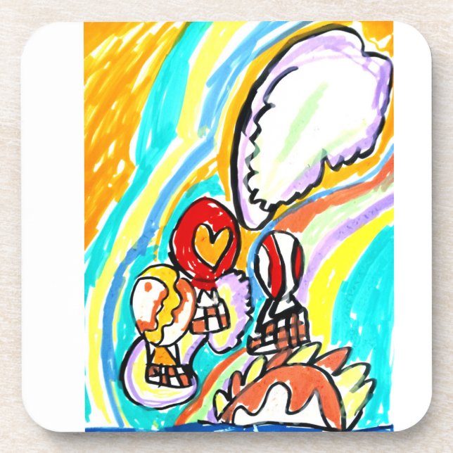 Sommerluftballons   getränkeuntersetzer (Vorderseite)