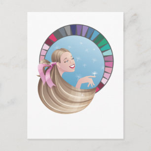 Sommermädchen mit Palette Postkarte