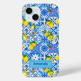 Sommermajolika blau sizilianische Zitrusfrüchte Mi Case-Mate iPhone Hülle