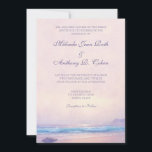 Sommermeer 12x18 Beach Hochzeitseinladung Einladung<br><div class="desc">Diese wunderschöne Sommerhochzeit am Strand lädt mit einer herrlichen Sommersaison im Abend zum Verweilen ein. Ein originelles Ölgemälde mit einem sanften rosa und violett pastellfarbenen Hasch und einer klaren türkisblauen Welle brechen auf einem Sandstrand auf.</div>