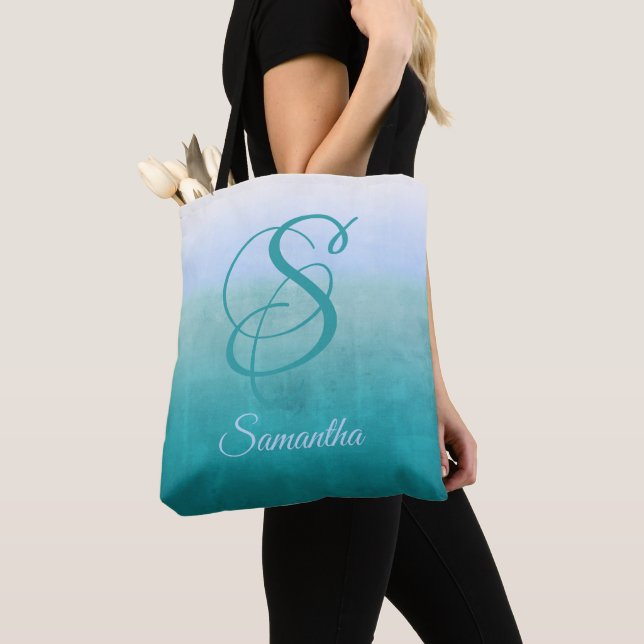 Sommermeer stylisches rustikales Monogramm Tasche (Von Nahem)
