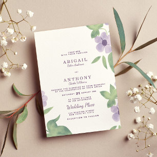 Sommerminzgrün Lavendel lila blumenreiche Hochzeit Einladung