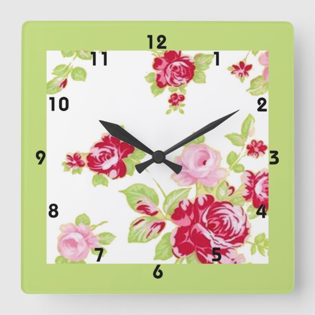 Sommermonate-Hütte Quadratische Wanduhr (Vorderseite)
