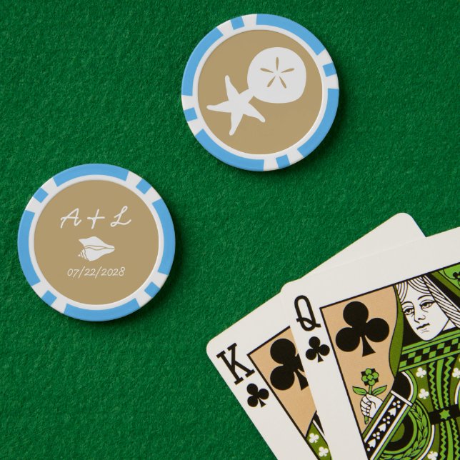 Sommermonate in Sand Pokerchips (Pokertisch (doppelt))