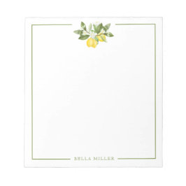 Sommermonate Lemon Floral Branch Stationierung Notizblock
