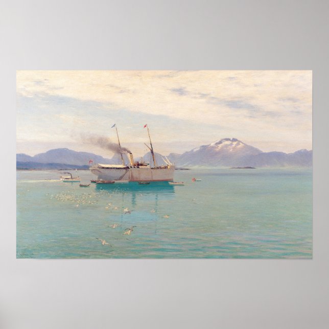 Sommermorgens bei Molde, 1892 Poster (Vorne)