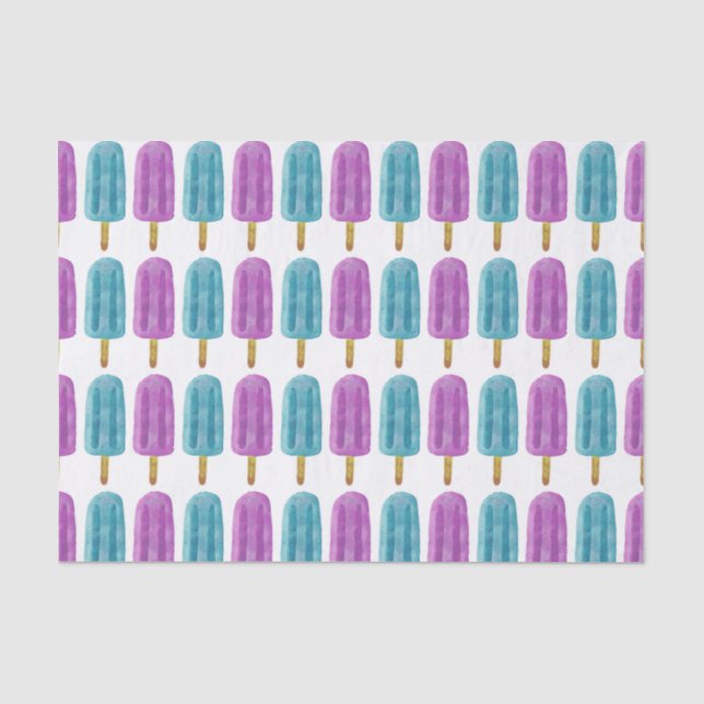 Sommermuster aus blauem und Lila Frozen Pop Seidenpapier (Vorderseite)