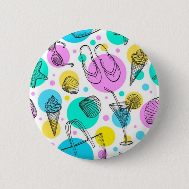Sommermuster Button (Vorderseite)