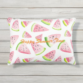 Sommermuster Früchte Wassermelone Rosa und Weiß Kissen Für Draußen