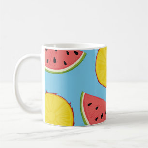 Sommermuster mit Ananas und Wassermelonart,ba Kaffeetasse